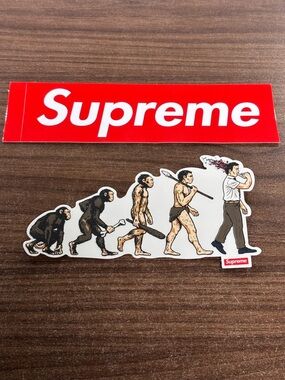Supreme Human Evolution Sticker SS26 + Supreme Red Box Logo